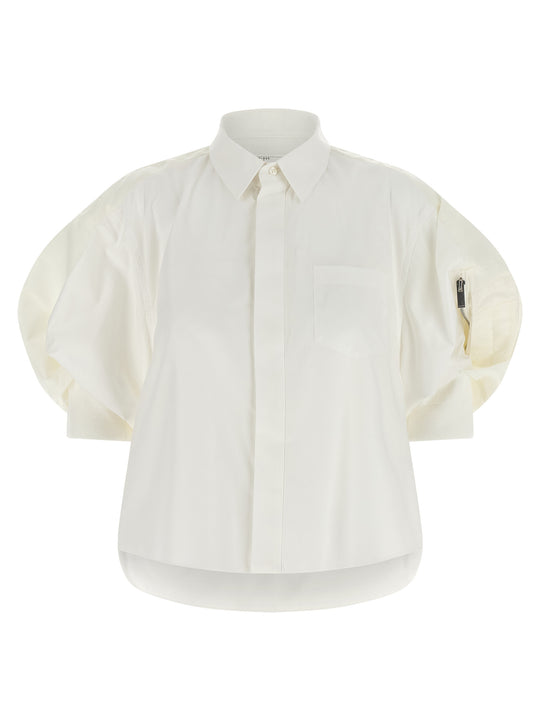 Bomber Sleeve Shirt Shirt And Blouse White