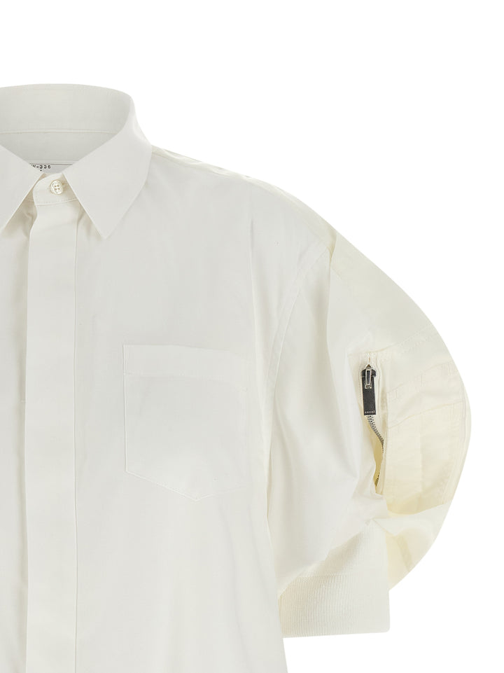 Sacai Bomber Sleeve Shirt Shirt and Blouse - White | c56699d5ae214177d1d62970455fa4377a1199a6