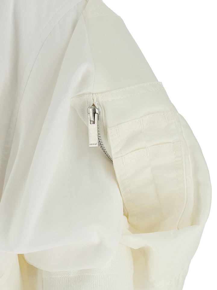 Sacai Bomber Sleeve Shirt Shirt and Blouse - White | d406331924bb75b8f7db8ed445a950b8ca821640