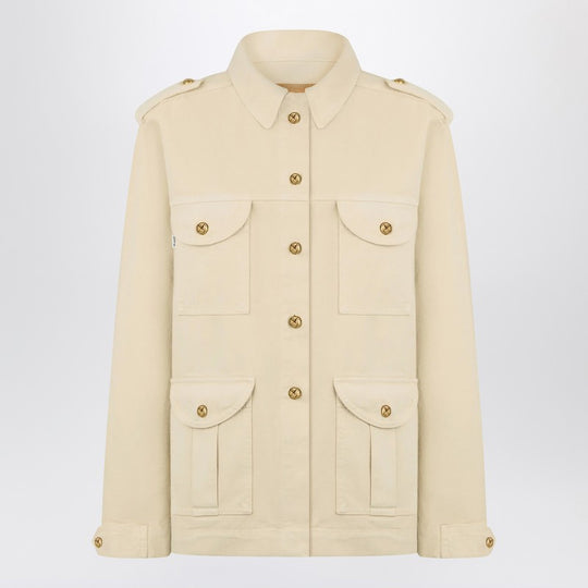 Safari Jacket In Beige Denim