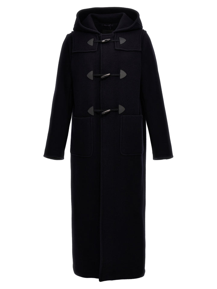 Prada Long Montgomery Coat Coats and Trench Coats - Blue | 6f12f7f216a207b7fa3a60dd51a90ae6c61a1092