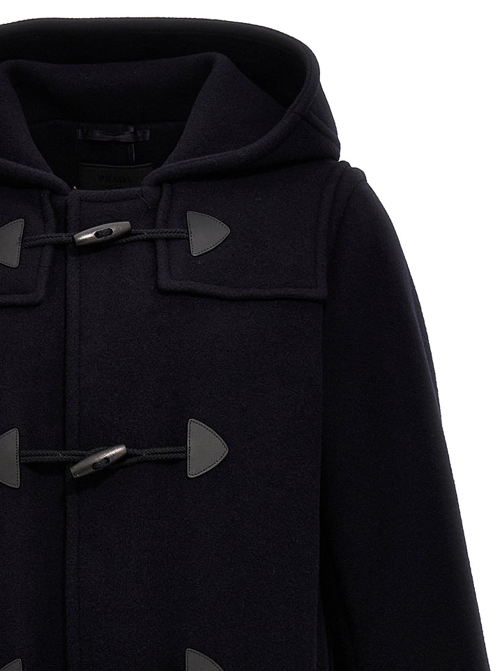 Prada Long Montgomery Coat Coats and Trench Coats - Blue | 3651602c1bcaf91409984ad3e3c33ac5ad4a3855