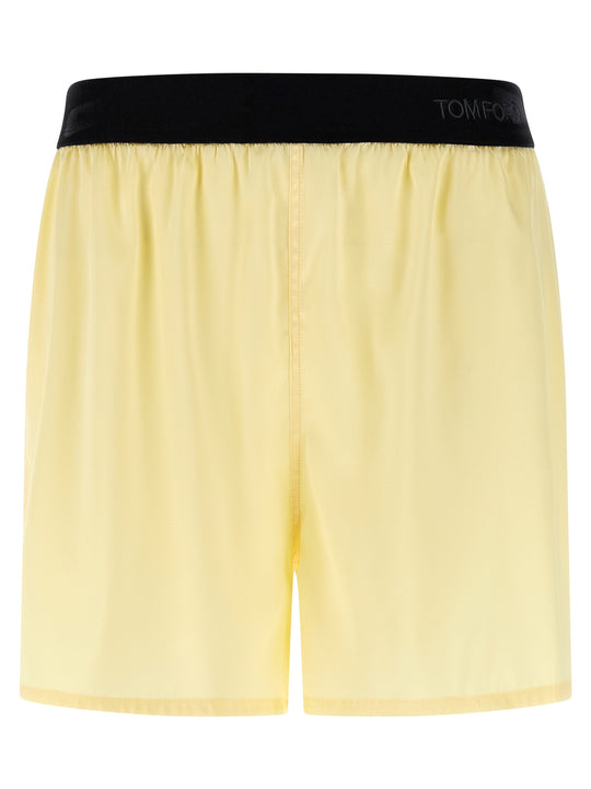 Silk Shorts Bermuda And Short Yellow