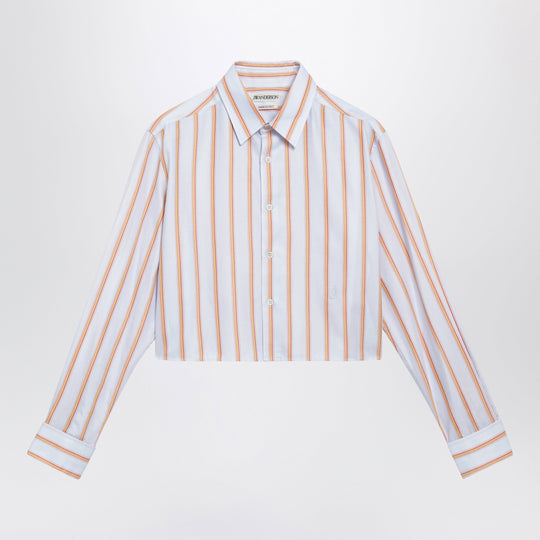 Cropped Blue And Orange Cotton Shirt