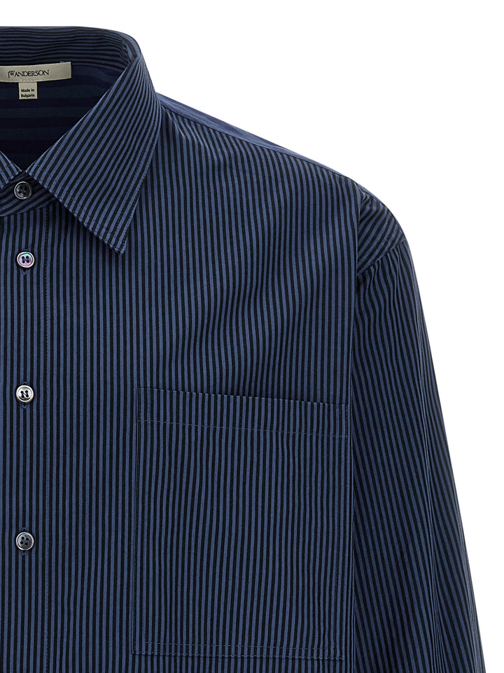 J.W. Anderson Patchword Striped Shirt and Blouse - Blue | f7746117698c9afc06a0a8ed387fc0d80568d6fd