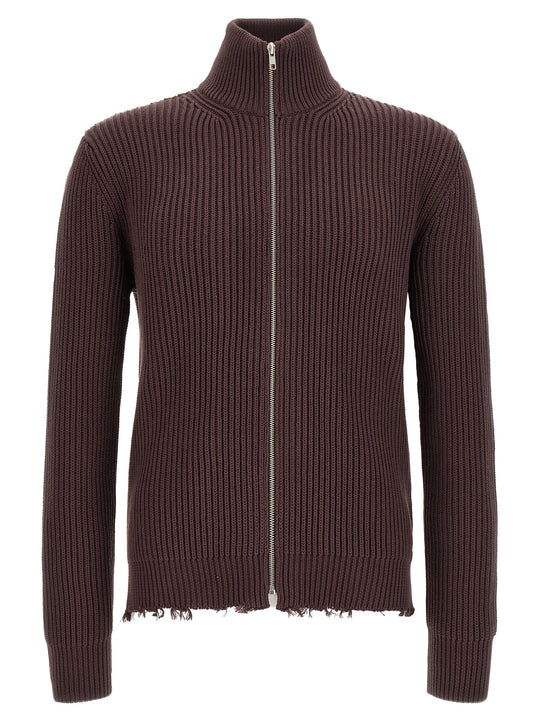Ribbed Cotton Turtleneck Sweater Sweaters And Cardigans Brown
