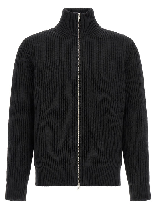 White Stitch Line Puffer Jackets Black