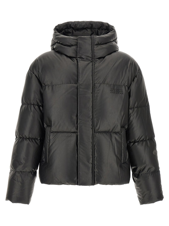 Lacquered Finish Down Jacket Puffer Jackets Black