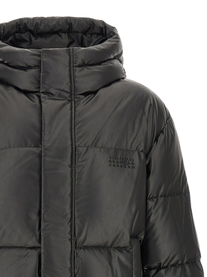 Mm6 Maison Margiela Lacquered Finish Down Jacket Puffer Jackets - Black | 189629bbcf0503ccbbaf0915e1126528cb098536