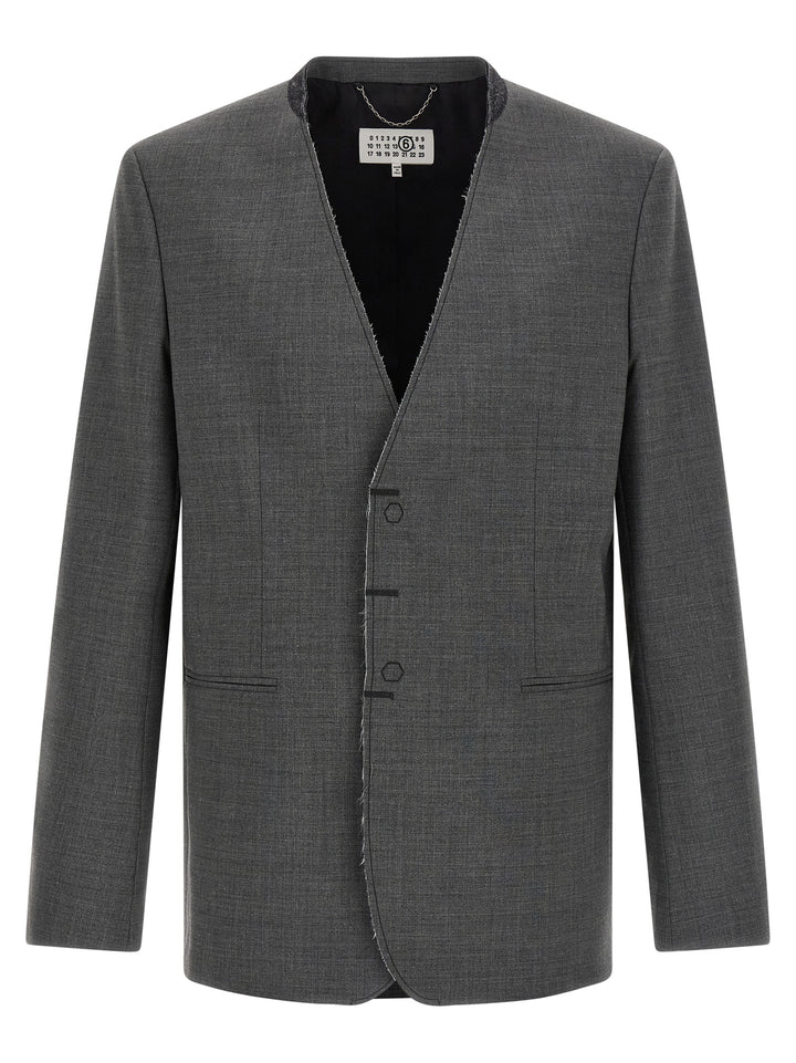 Mm6 Maison Margiela Wool Blazer - Gray | d23bd17833233e063b247bd901b2da5d73f39b74