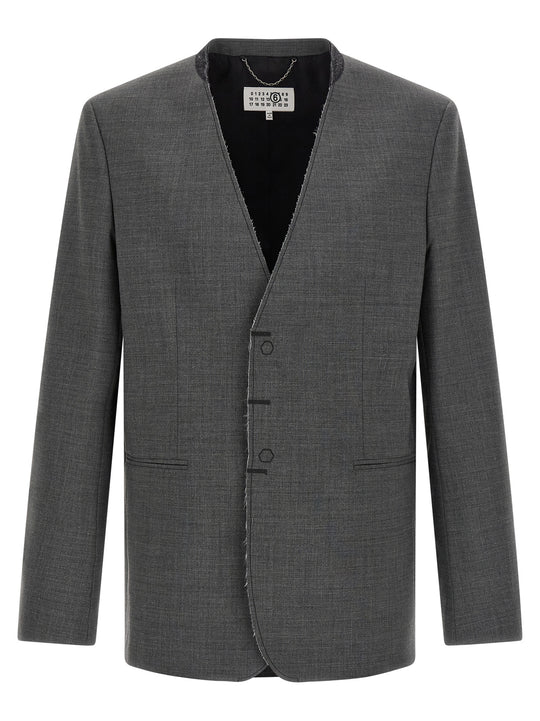 Wool Blazer Gray