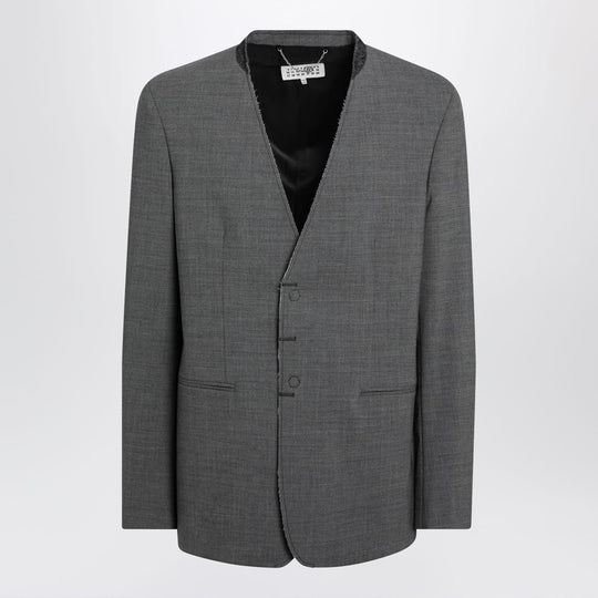 Grey Mélange Wool-Blend Jacket