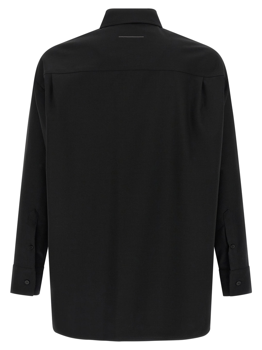 Mm6 Maison Margiela Jacquard Label Shirt Shirt and Blouse - Black | b982ae0217de34ddef9d31954aada8bb26e31528