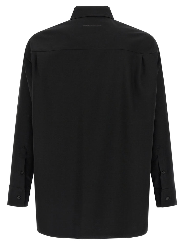 Mm6 Maison Margiela Jacquard Label Shirt Shirt and Blouse - Black | b982ae0217de34ddef9d31954aada8bb26e31528