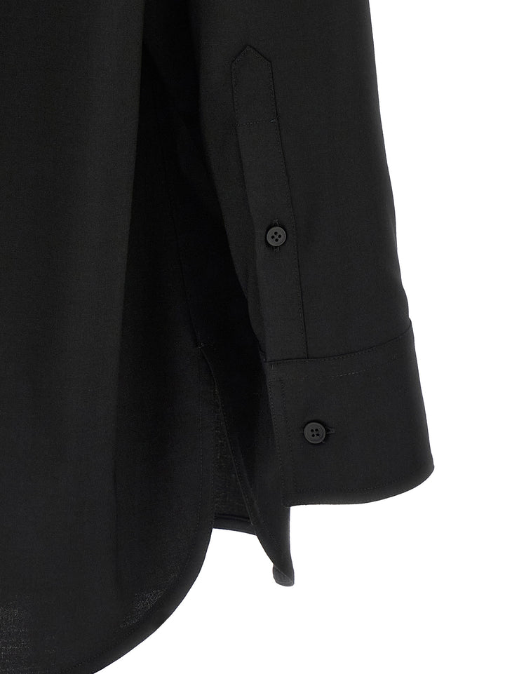 Mm6 Maison Margiela Jacquard Label Shirt Shirt and Blouse - Black | d721d583fd2ac0a561441b64f69d747ee298496d