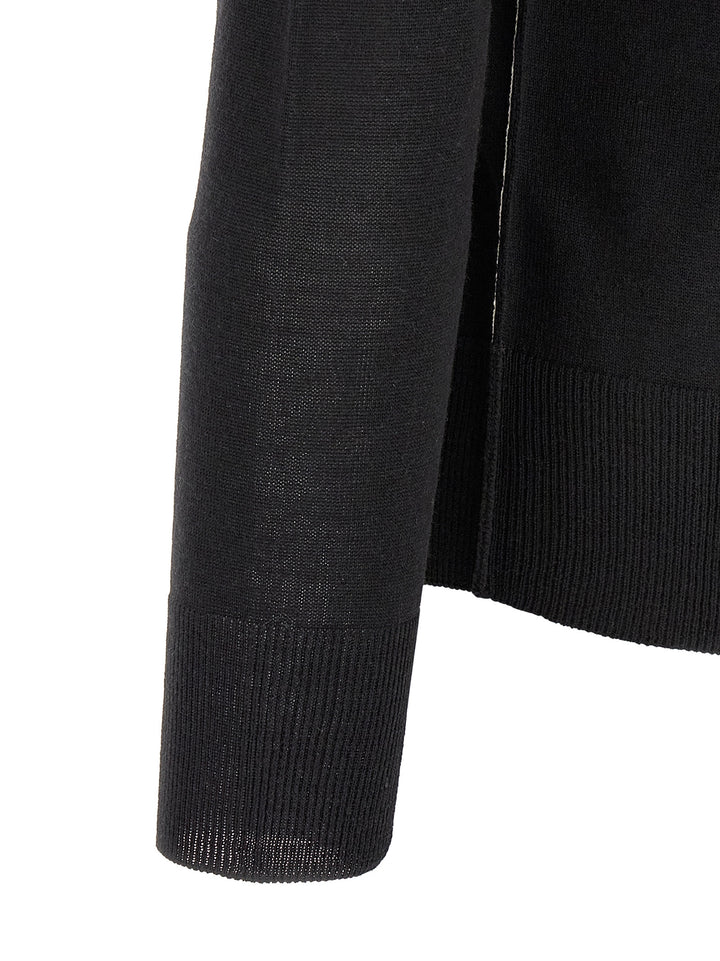 Mm6 Maison Margiela Turtleneck Sweater With Contrast Stitching Sweaters and Cardigans - Black | e02757a7e7d852dd098ca896ed4b2e42be374d25