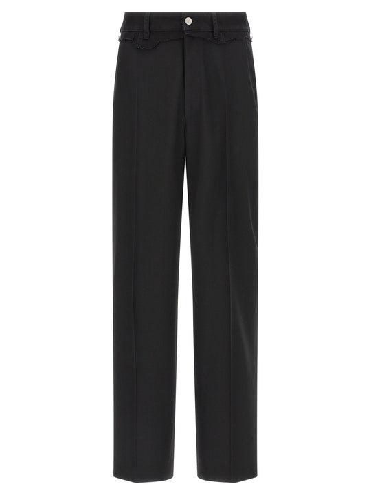 Denim Insert Pants Black