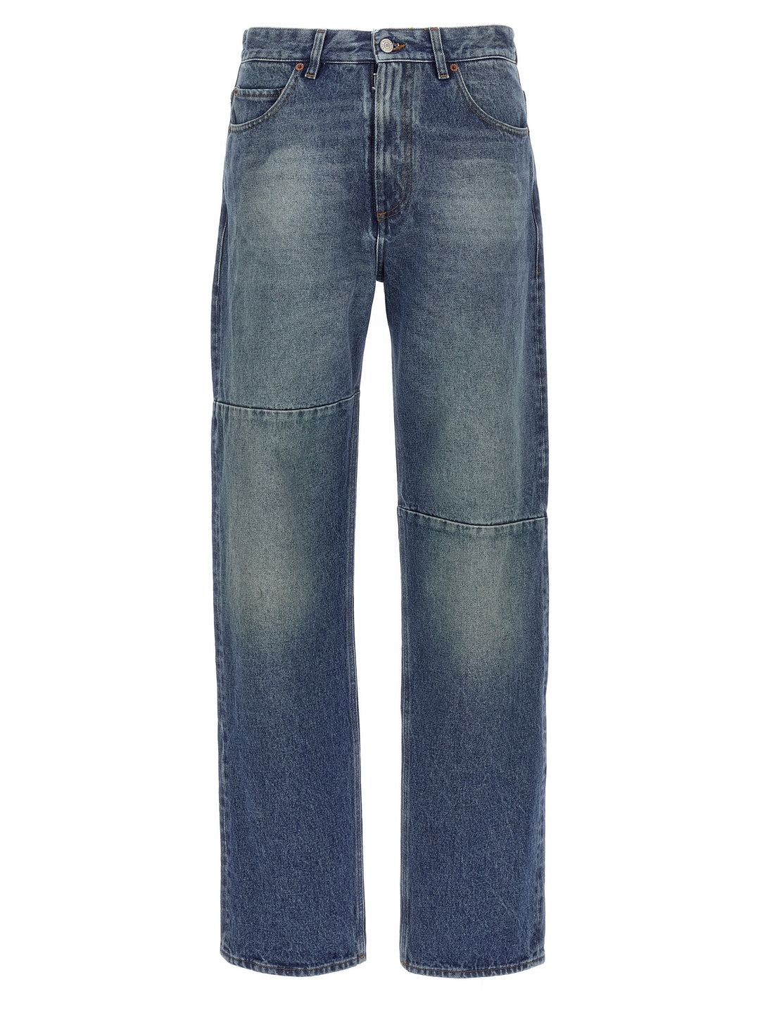 Mm6 Maison Margiela Asymmetric Stitching Jeans - Blue | 38b368bd19dba62f90cb67ba7e0b63c38f8ede77