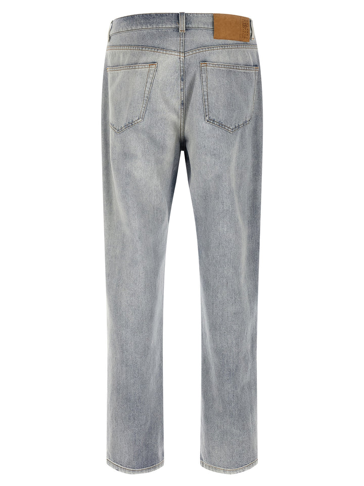 Mm6 Maison Margiela Used Effect Jeans - Light Blue | 2eb85d283a106baec34d6ade8862ec6ccc6f8b14
