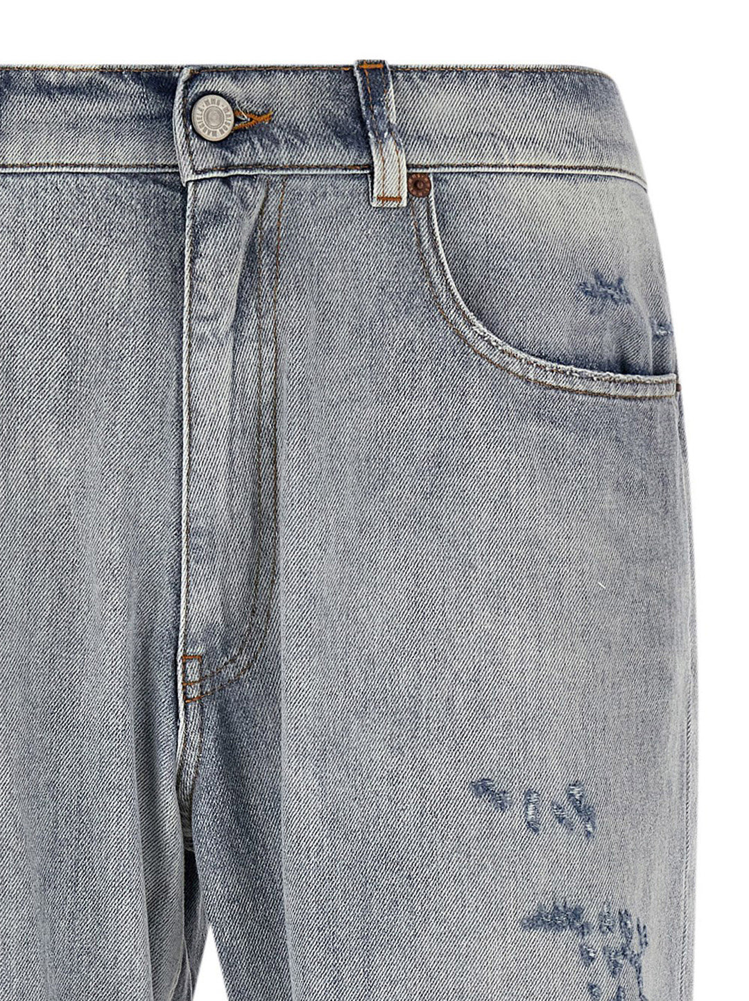 Mm6 Maison Margiela Used Effect Jeans - Light Blue | a86fb2c7896b5f6adac2ff790515514362f3d9a2