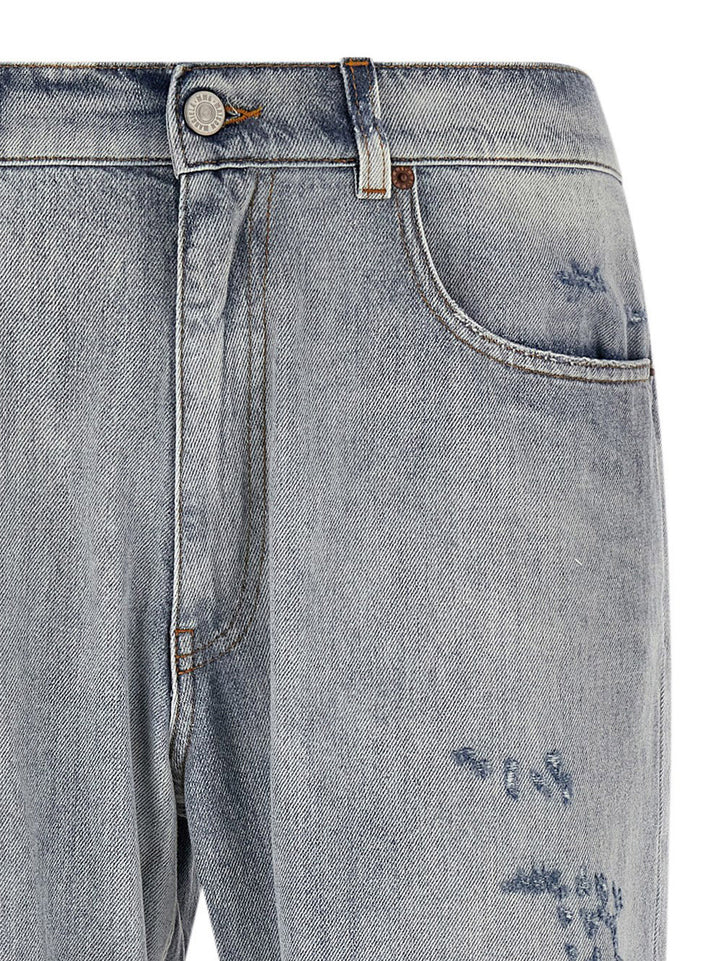 Mm6 Maison Margiela Used Effect Jeans - Light Blue | a86fb2c7896b5f6adac2ff790515514362f3d9a2