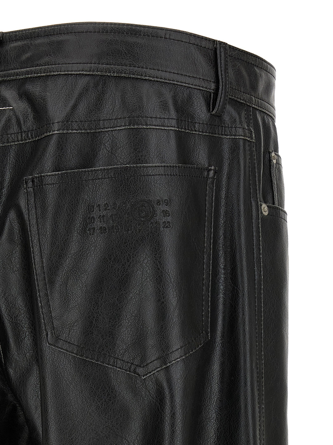 Mm6 Maison Margiela Leather-Effect Pants - Black | a54ea2f9f8e4f3313b0d65930bf85f464c9addff