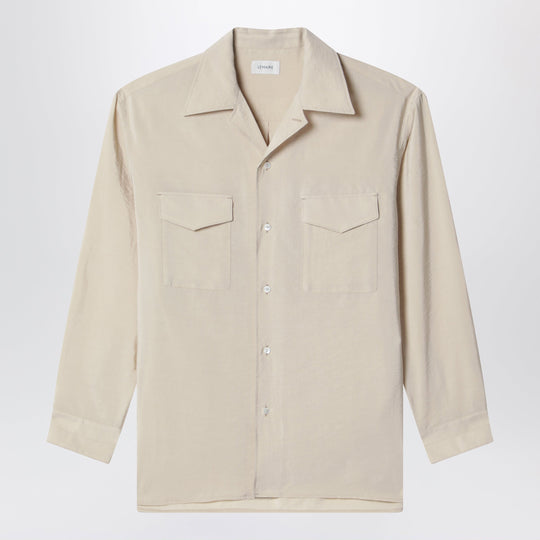 Light Beige Smooth Silk-Blend Shirt
