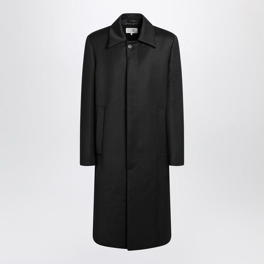 Black Wool-Blend Coat