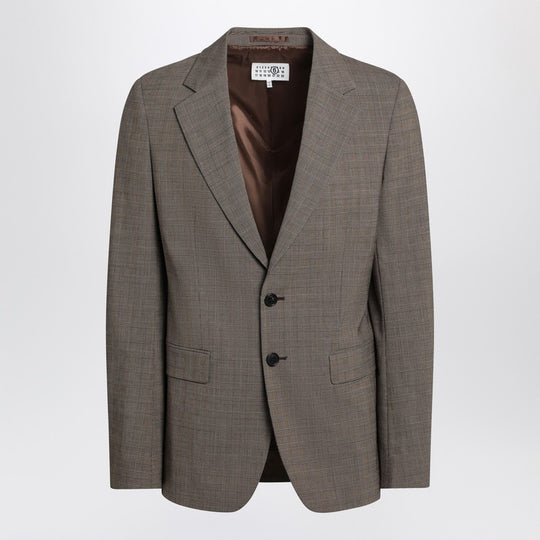 Single-Breasted Jacket Brown In Wool Blend