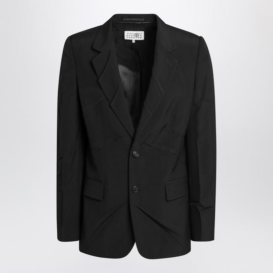 Black Wool-Blend Jacket