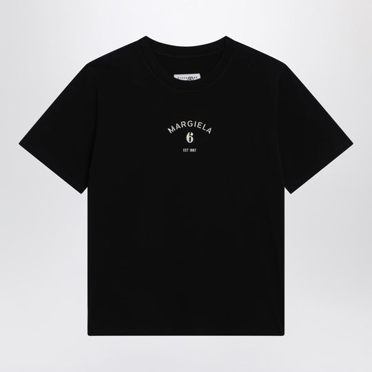 Black T-Shirt With Logo Print