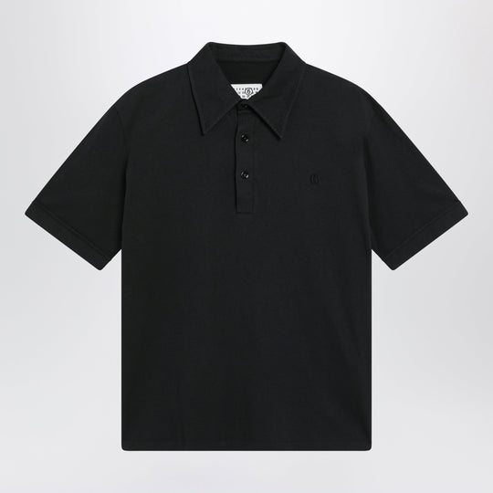 Black Cotton Polo Shirt