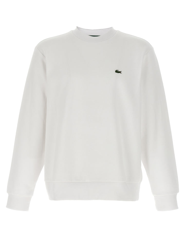 Lacoste Logo Patch Sweatshirt - White | f4a7b31e4879ebbdba0a760bed12756e6e7dc11e