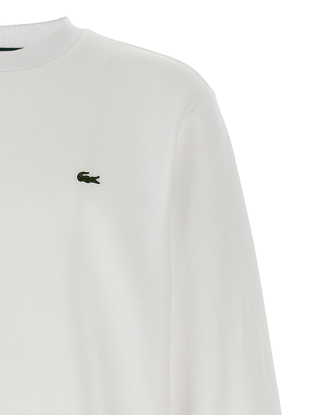 Lacoste Logo Patch Sweatshirt - White | 52c5ab06b41c101a54006048469eccda3f4358f0