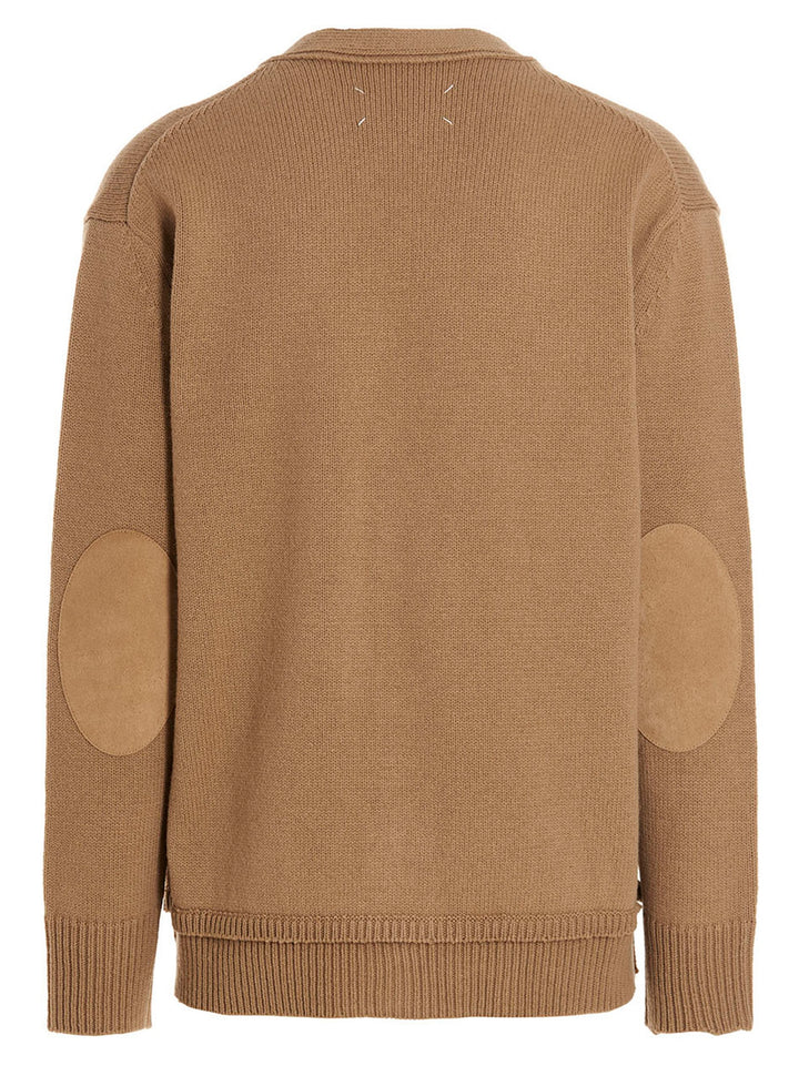 Maison Margiela Wool Cardigan Sweaters and Cardigans - Beige | 166b23a139bca29e0a8bf0366e262c3682ecb60a