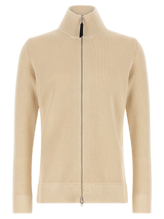 Ribbed Knit Cardigan Sweaters And Cardigans Beige