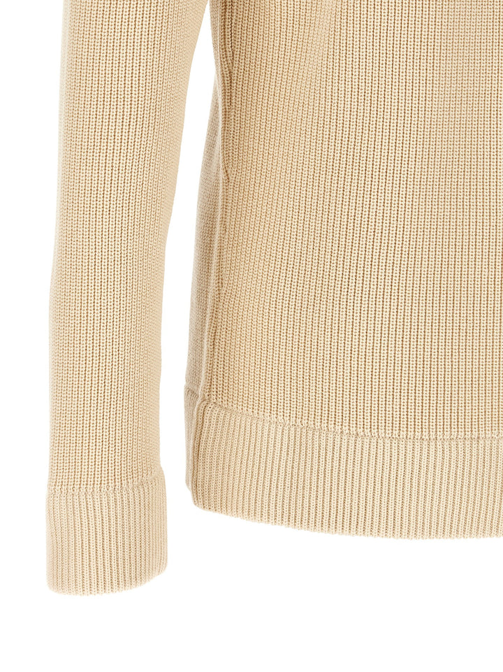 Maison Margiela Ribbed Knit Cardigan Sweaters and Cardigans - Beige | b30ff68eb028e9363eb446556f94a6e1ea7bd977