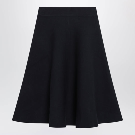 Luglio Midi Knit Skirt In Blue Viscose Blend