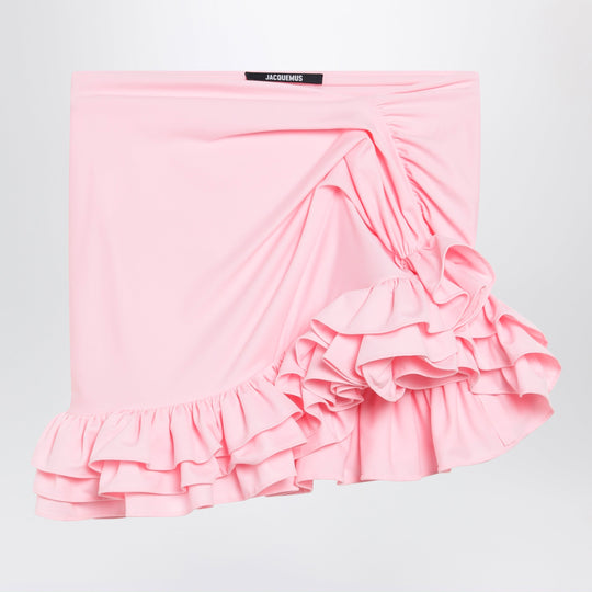 Pink Playa Mini Skirt With Ruffles