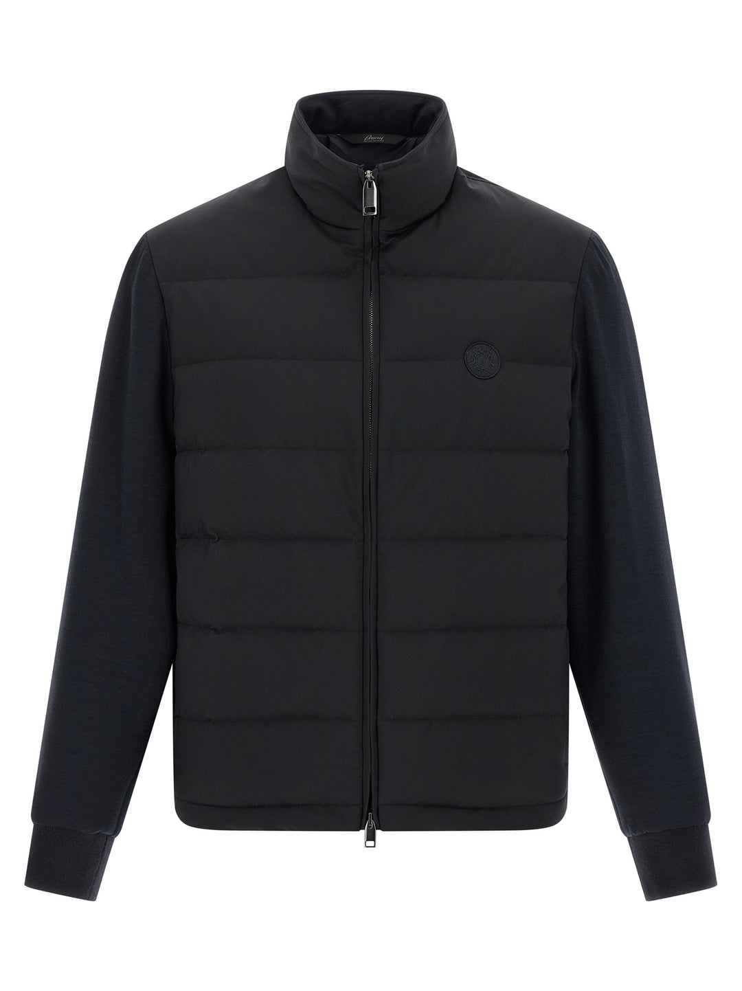 Brioni Mix Material Puffer Jackets - Blue | 2e5e776c99f7495f6e572e239e1d35a2b1657ac8