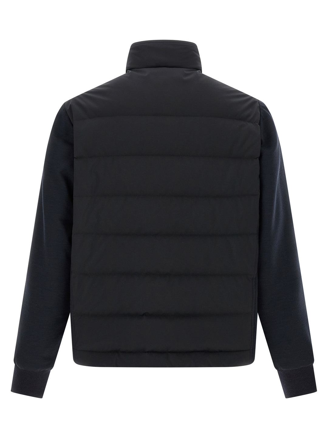 Brioni Mix Material Puffer Jackets - Blue | f4c3d97b3546e45ce127c28680adab925eeadff5