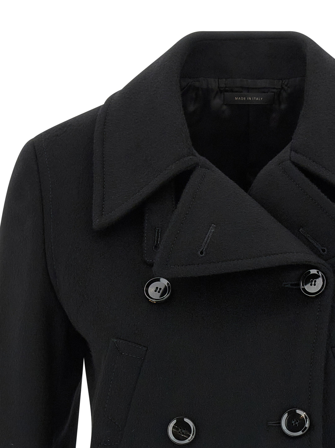 Brioni Cashmere Cropped Coat Coats and Trench Coats - Black | 805572fdbae33bf26c62e4e09face92653766760