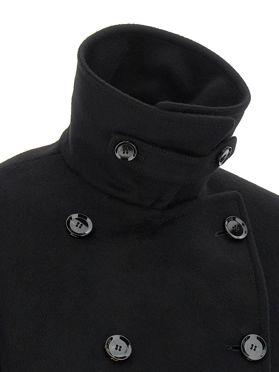 Brioni Cashmere Cropped Coat Coats and Trench Coats - Black | 2a7d69213107bcf9fb201417e0fae38b1c98ad2c