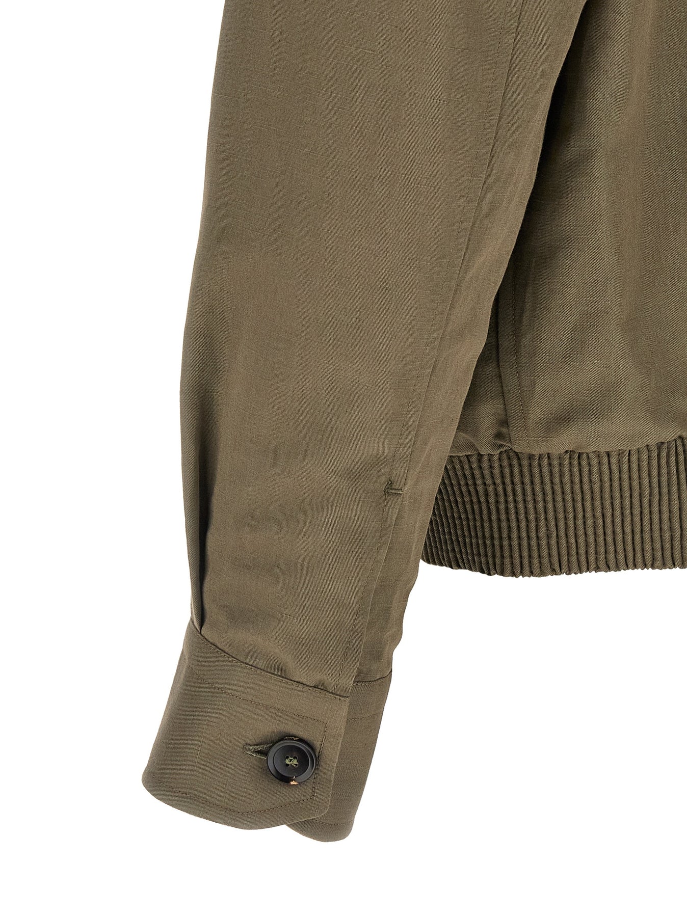 Brioni Linen Cotton Blouson Puffer Jackets - Green | 243c70126f56af4fe19b31e5bb4ea1bac19cdb3a