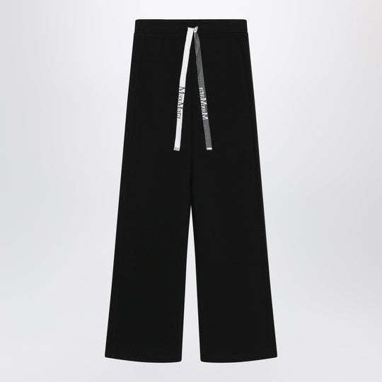 Black Wide-Leg Double Jersey Pants