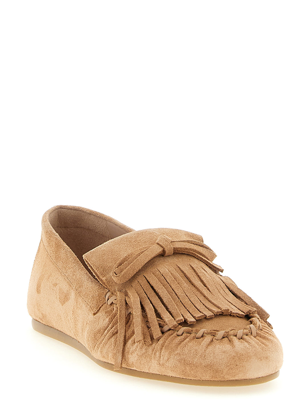 Stuart Weitzman Britt Fringe Loafers - Brown | d23cb532299791a7610db9ac36a7876bf3a08ede