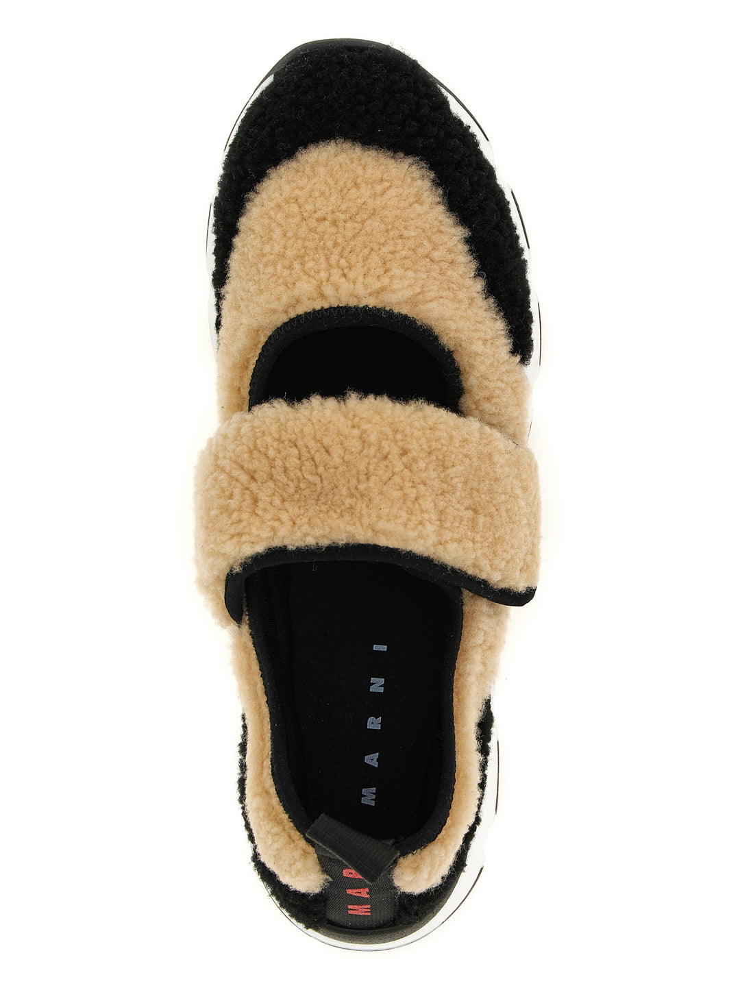 Marni Mary Jane Fur Sneakers - White/Black | 07acf1b3ab9eb9d1e994eeda0f895f340b37303a