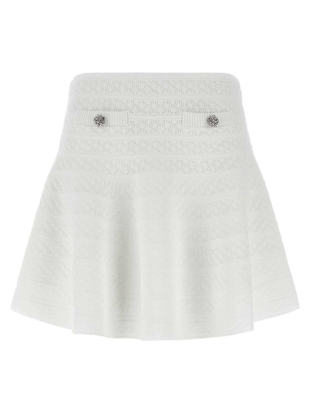 Self Portrait Pointelle Knit Skirts - White | 3cae9271d598d33f332cec362864670798eb3a1e