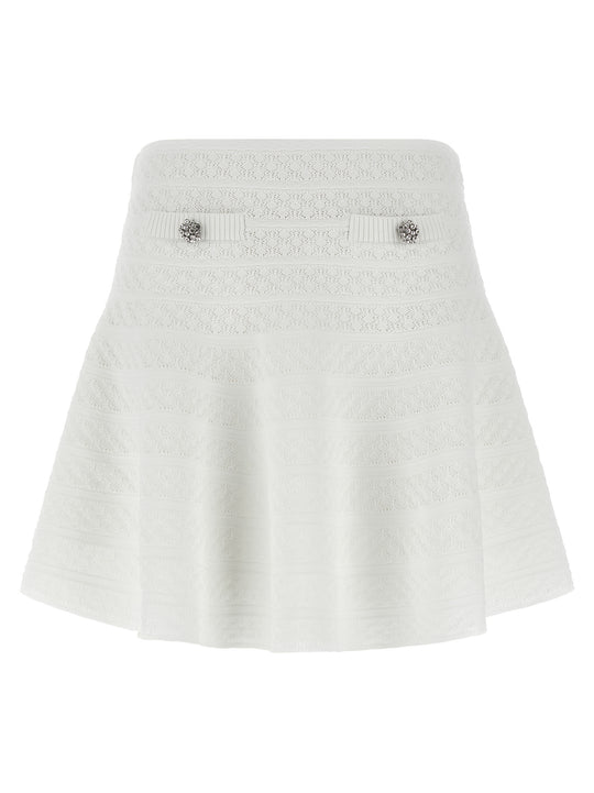 Pointelle Knit Skirts White