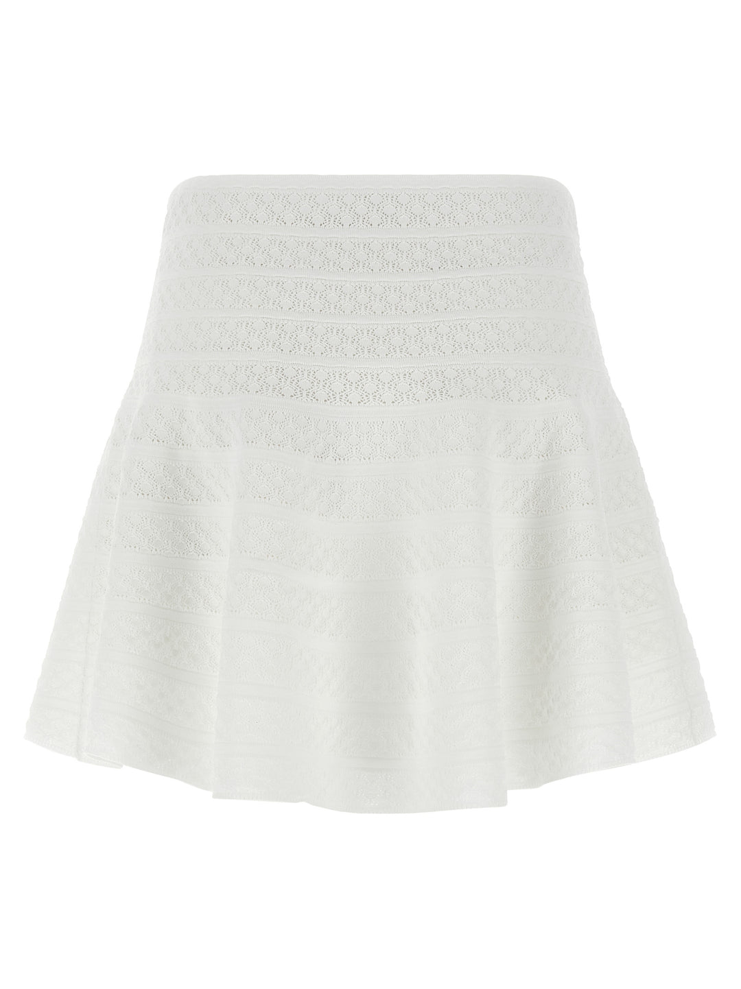 Self Portrait Pointelle Knit Skirts - White | a5db531cf0753f28e7271317181891b82d8eb6a0